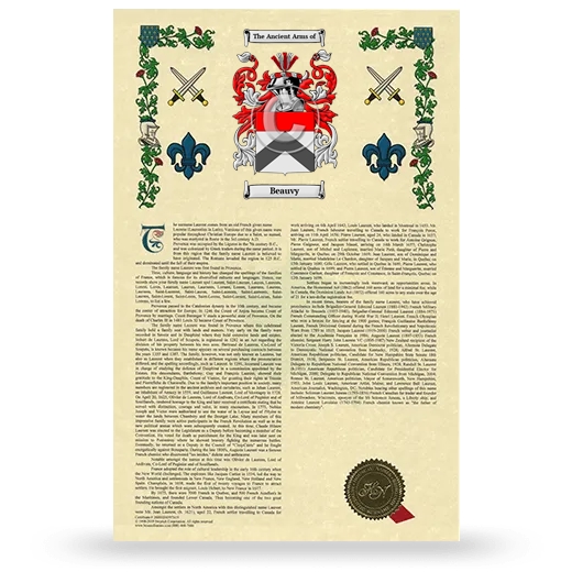 Beauvy Armorial History with Coat of Arms