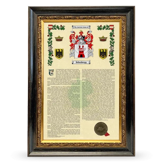 Bebenbergg Armorial History Framed - Heirloom