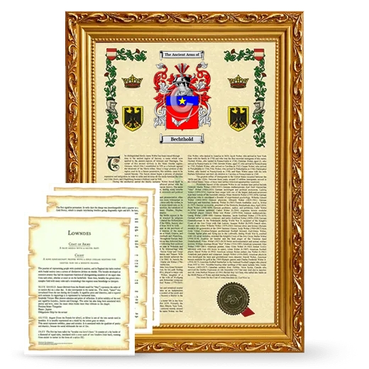 Bechthold Framed Armorial History and Symbolism - Gold
