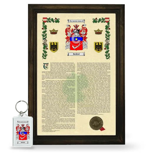 Becktol Framed Armorial History and Keychain - Brown