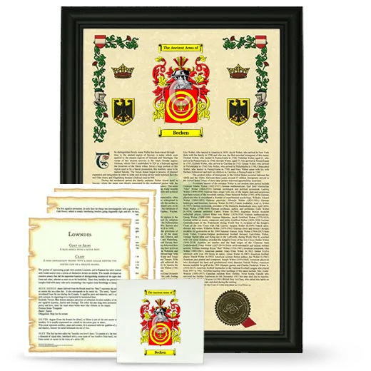 Becken Framed Armorial, Symbolism and Large Tile - Black