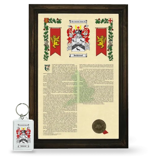 Beckstead Framed Armorial History and Keychain - Brown