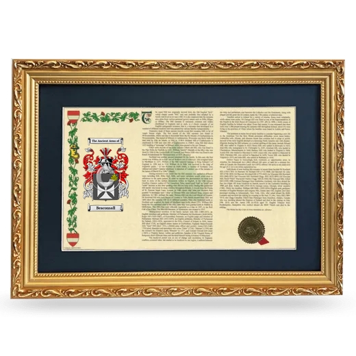 Beaconsall Deluxe Armorial Landscape Framed - Gold