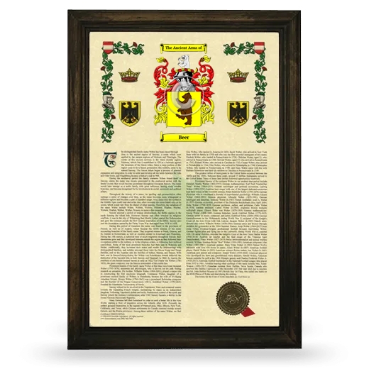 Beer Armorial History Framed - Brown