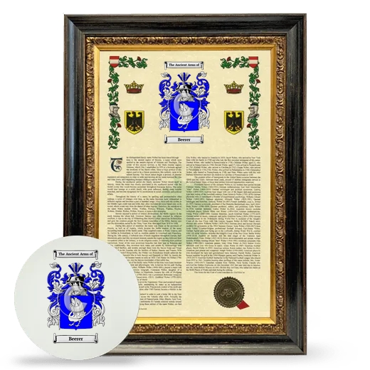 Beerer Framed Armorial History and Mouse Pad - Heirloom