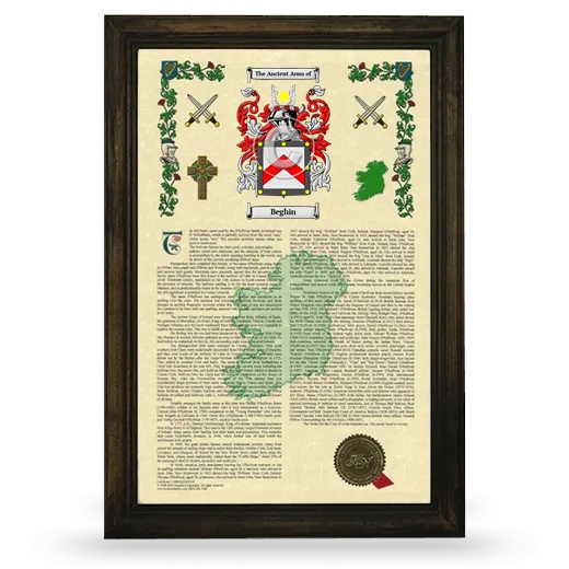 Beghin Armorial History Framed - Brown