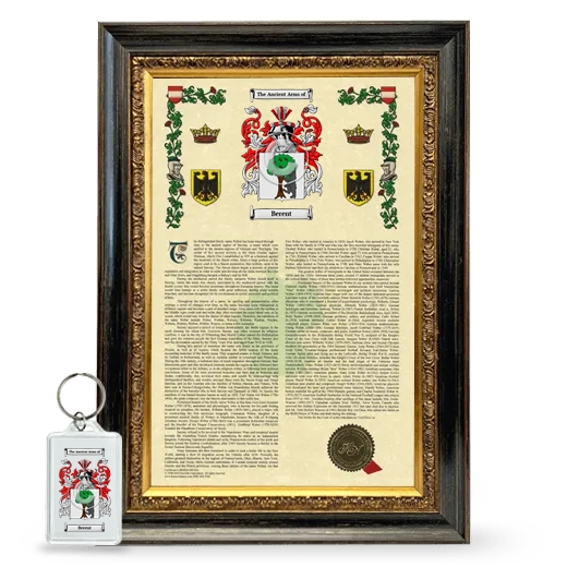 Berent Framed Armorial History and Keychain - Heirloom