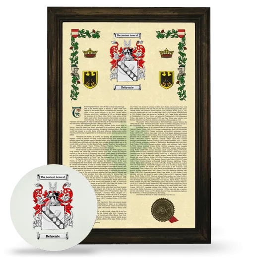 Behrente Framed Armorial History and Mouse Pad - Brown