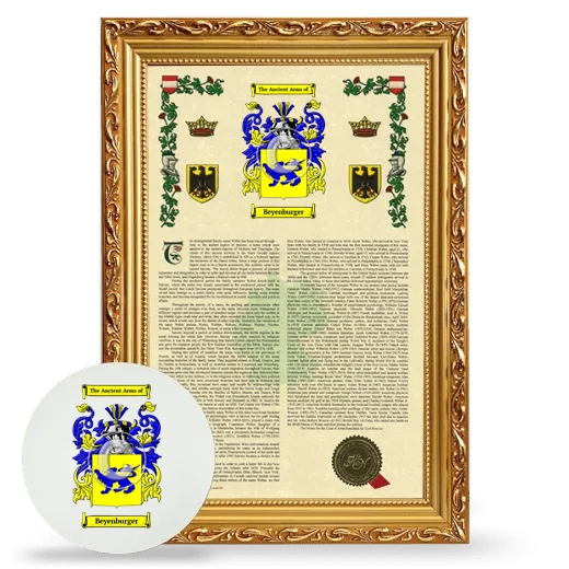 Beyenburger Framed Armorial History and Mouse Pad - Gold
