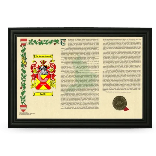 Beelby Armorial Landscape Framed - Black