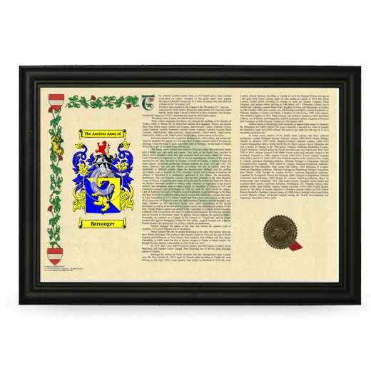 Barranger Armorial Landscape Framed - Black