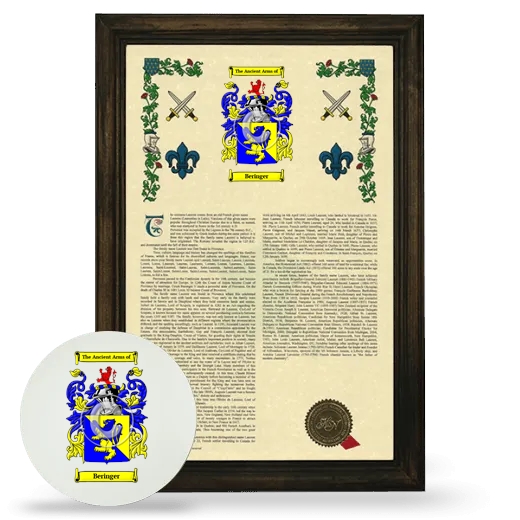 Beringer Framed Armorial History and Mouse Pad - Brown