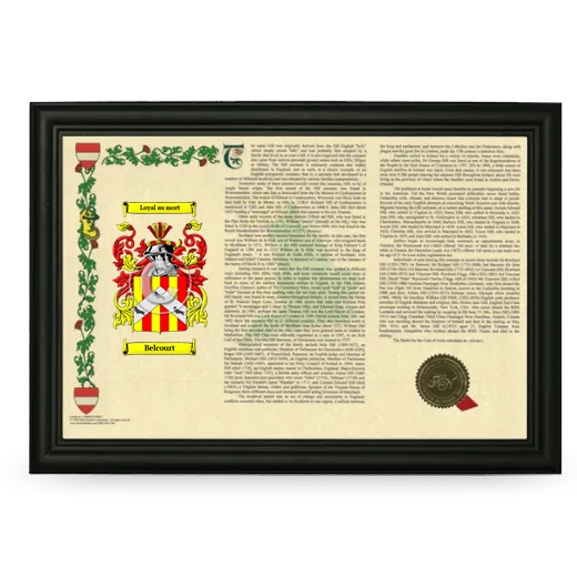 Belcourt Armorial Landscape Framed - Black