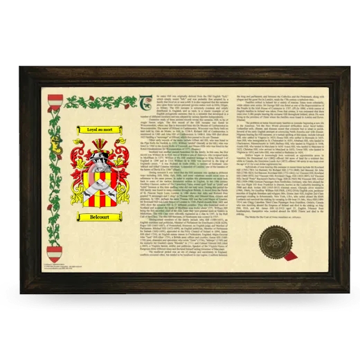 Belcourt Armorial Landscape Framed - Brown