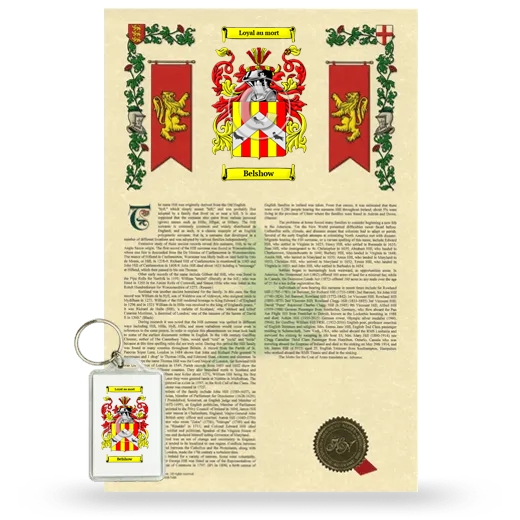 Belshow Armorial History and Keychain Package