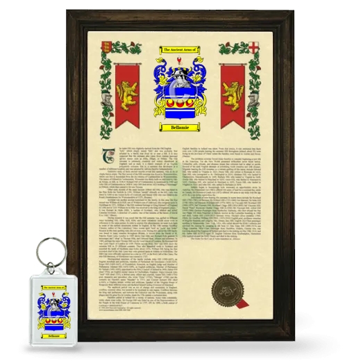 Bellamie Framed Armorial History and Keychain - Brown