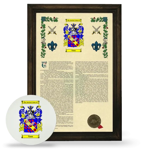 Vaux Framed Armorial History and Mouse Pad - Brown