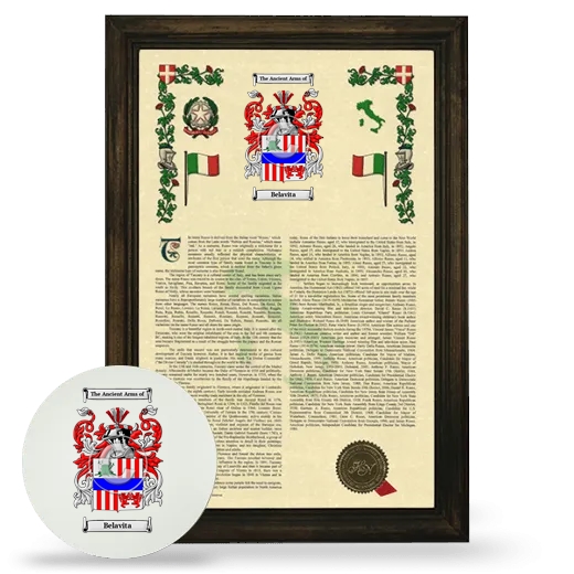 Belavita Framed Armorial History and Mouse Pad - Brown