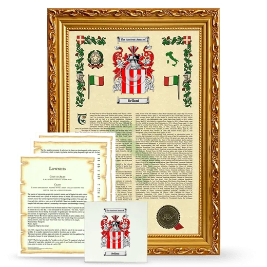 Bellani Framed Armorial, Symbolism and Large Tile - Gold