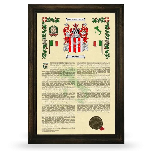 Dibella Armorial History Framed - Brown