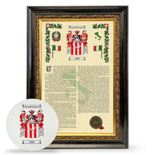 Lobel Framed Armorial History and Mouse Pad - Heirloom