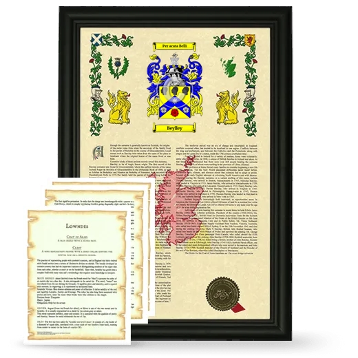 Beylley Framed Armorial History and Symbolism - Black