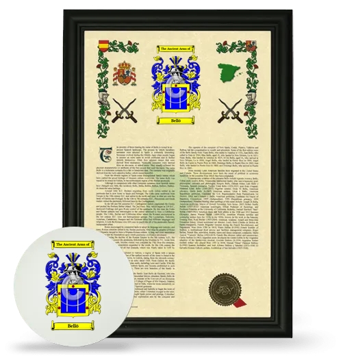 Bellö Framed Armorial History and Mouse Pad - Black