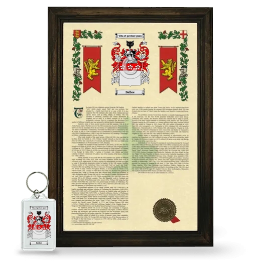 Balloe Framed Armorial History and Keychain - Brown