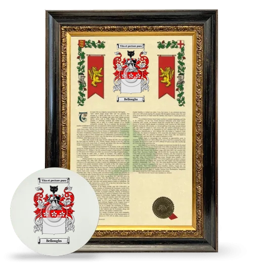 Belloughs Framed Armorial History and Mouse Pad - Heirloom