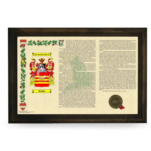 Beahm Armorial Landscape Framed - Brown