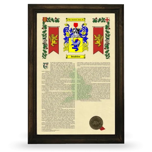 Bendelow Armorial History Framed - Brown