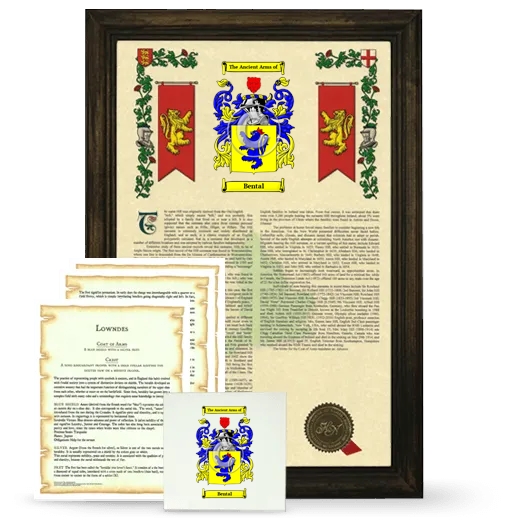 Bental Framed Armorial, Symbolism and Large Tile - Brown