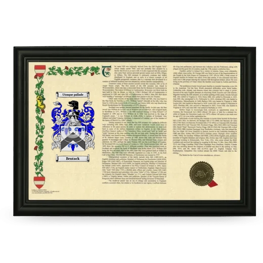 Bentack Armorial Landscape Framed - Black