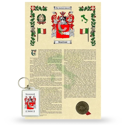 Benettoni Armorial History and Keychain Package