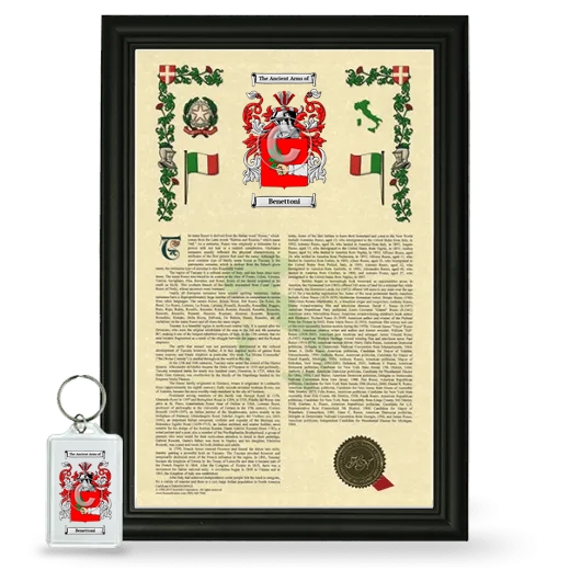 Benettoni Framed Armorial History and Keychain - Black