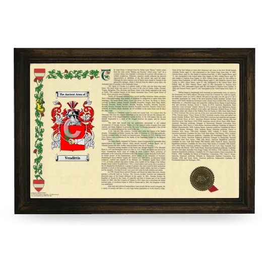 Vendittis Armorial Landscape Framed - Brown