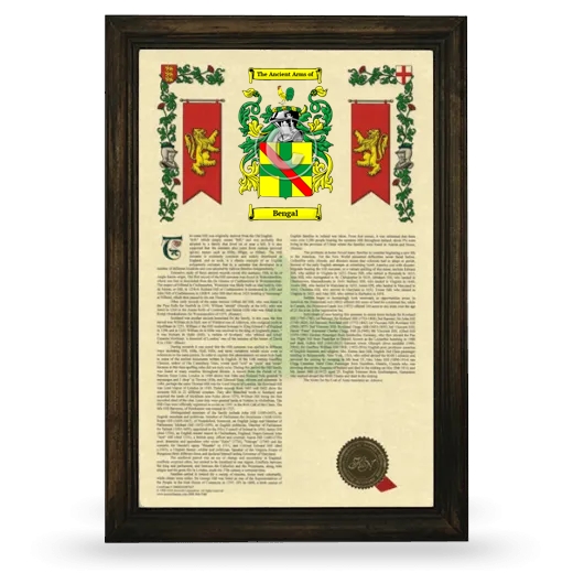 Bengal Armorial History Framed - Brown