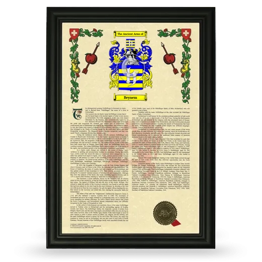 Beynem Armorial History Framed - Black