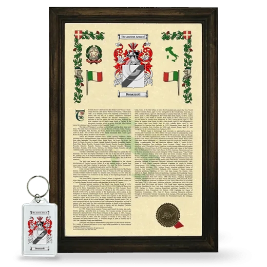 Benazzoli Framed Armorial History and Keychain - Brown