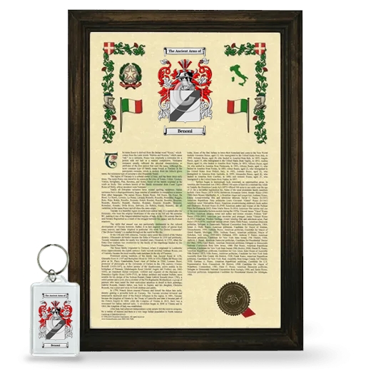 Benoni Framed Armorial History and Keychain - Brown