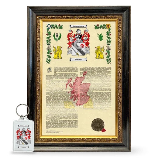 Benney Framed Armorial History and Keychain - Heirloom