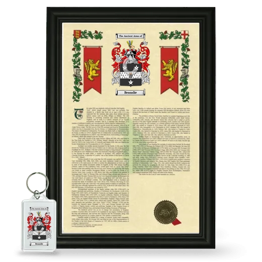 Beanslie Framed Armorial History and Keychain - Black