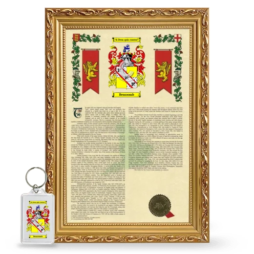 Bensoomb Framed Armorial History and Keychain - Gold