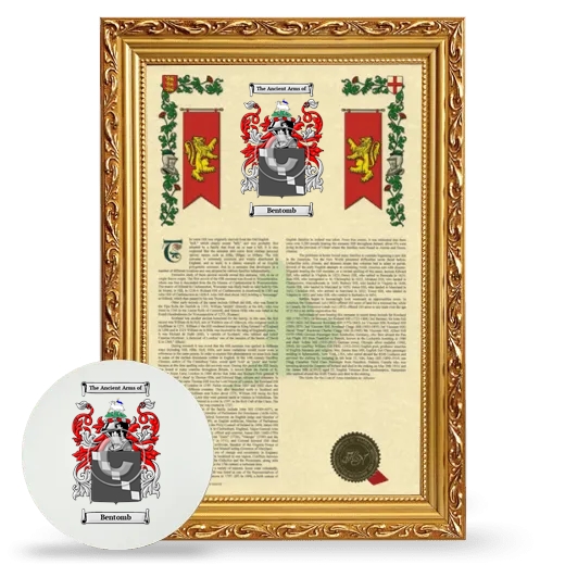 Bentomb Framed Armorial History and Mouse Pad - Gold