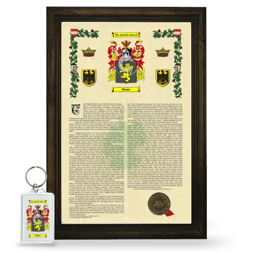 Bense Framed Armorial History and Keychain - Brown