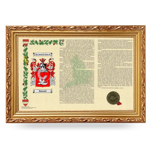 Barrord Armorial Landscape Framed - Gold