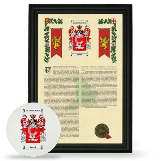 Berad Framed Armorial History and Mouse Pad - Black