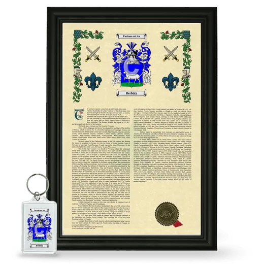 Berbizy Framed Armorial History and Keychain - Black