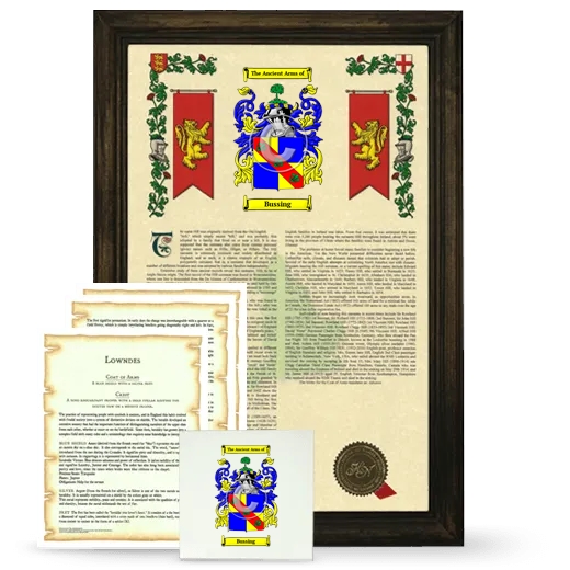 Bussing Framed Armorial, Symbolism and Large Tile - Brown
