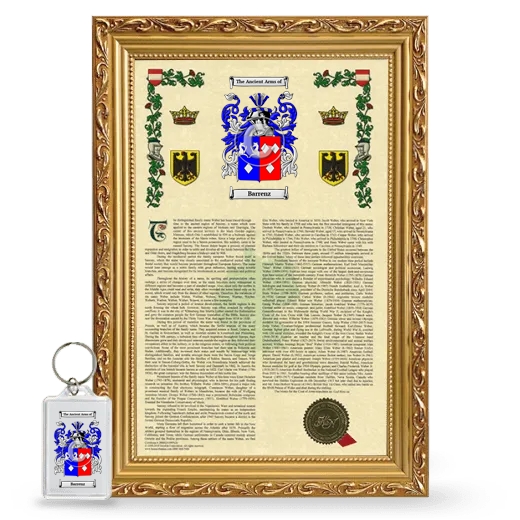 Barrenz Framed Armorial History and Keychain - Gold